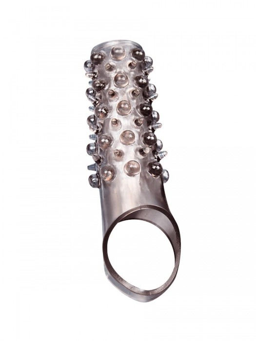 Дымчатая насадка на пенис с шипами и выпуклостями - 12 см. - Sex Expert - в Орске купить с доставкой