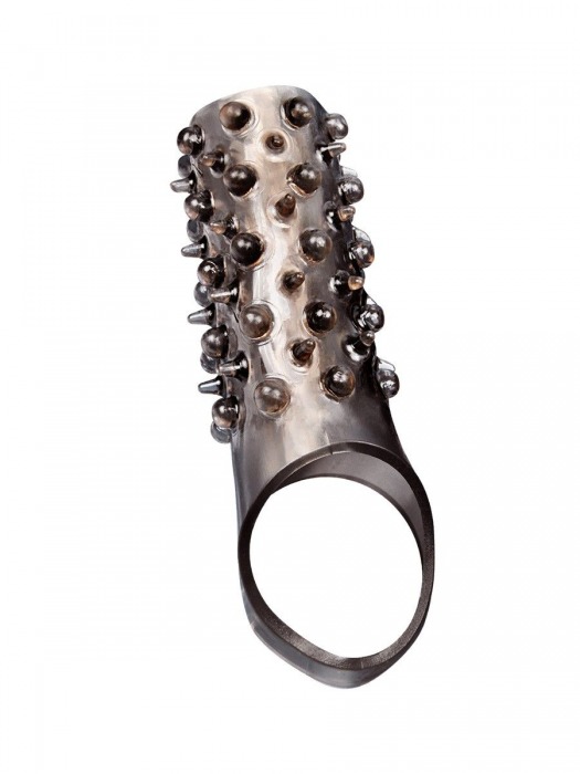 Дымчатая насадка на пенис с шипами и выпуклостями - 12,5 см. - Sex Expert - в Орске купить с доставкой