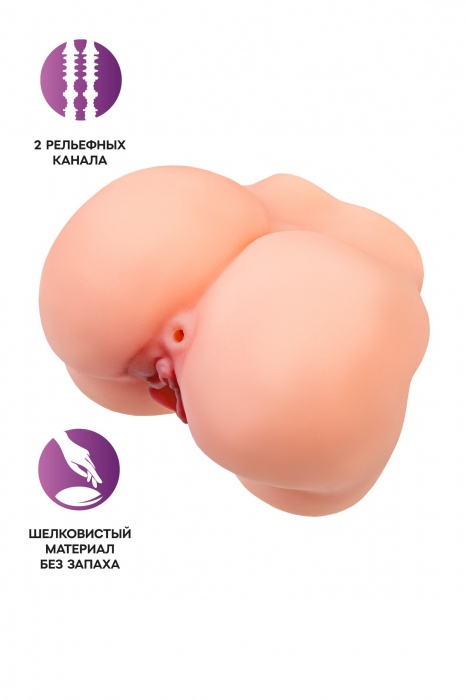 Реалистичный мастурбатор в форме попки с 2 любовными входами - No Name - в Орске купить с доставкой