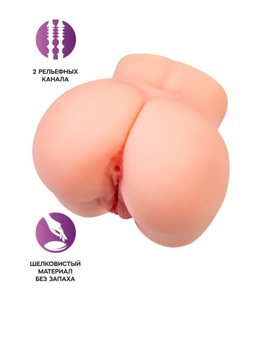 Реалистичный мастурбатор в форме попки с двумя любовными входами - No Name - в Орске купить с доставкой