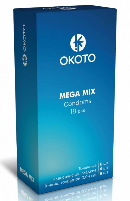 Презервативы OKOTO Mega Mix - 18 шт. - Sitabella - купить с доставкой в Орске