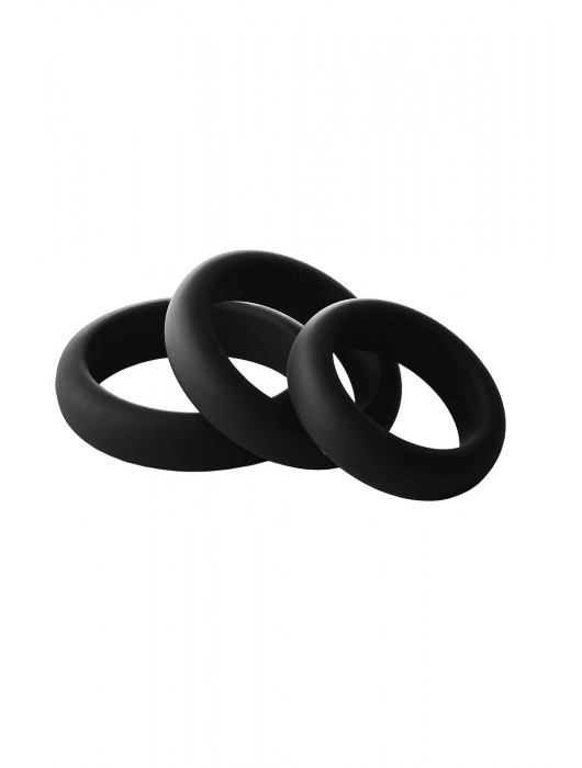 Набор из 3 черных эрекционных колец Smooth Silicone Cockring Pack - Dream Toys - в Орске купить с доставкой