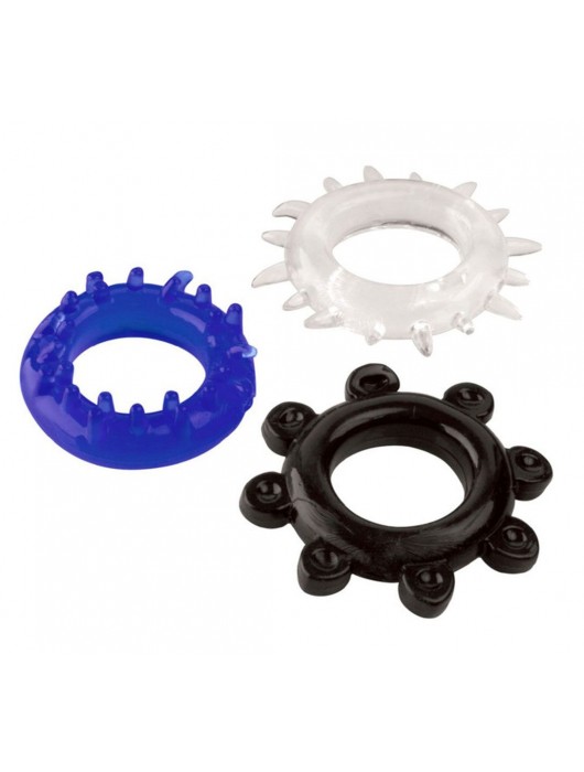 Набор из 3 эрекционных колец разного цвета и рельефа - Boys of Toys - в Орске купить с доставкой