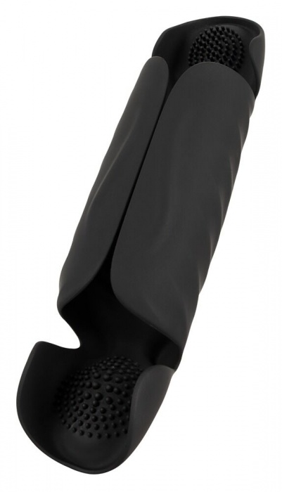 Черный вибромастурбатор с трехточечной стимуляцией Penis Trainer with 3 Point Stimulation - Orion - в Орске купить с доставкой