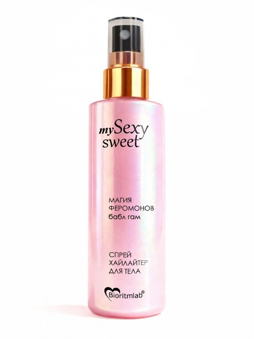 Спрей хайлайтер для тела Sexy Sweet с ароматом бабл-гам, шиммером и феромонами - 200 мл. -  - Магазин феромонов в Орске