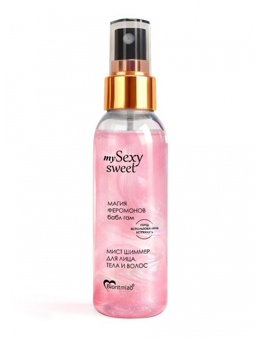 Мист для лица, тела и волос Sexy Sweet с ароматом бабл-гам, шиммером и феромонами - 95 мл. -  - Магазин феромонов в Орске