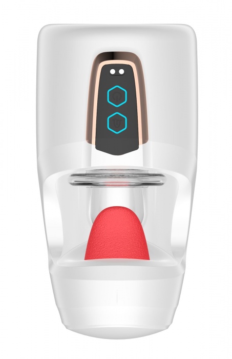 Белый мастурбатор с язычком и возвратно-поступательными движениями - Secwell - в Орске купить с доставкой