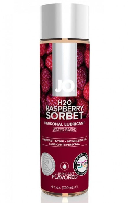 Лубрикант на водной основе с ароматом малины JO Flavored Raspberry Sorbet - 120 мл. - System JO - купить с доставкой в Орске