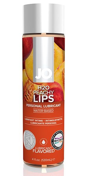 Лубрикант на водной основе с ароматом персика JO Flavored Peachy Lips - 120 мл. - System JO - купить с доставкой в Орске