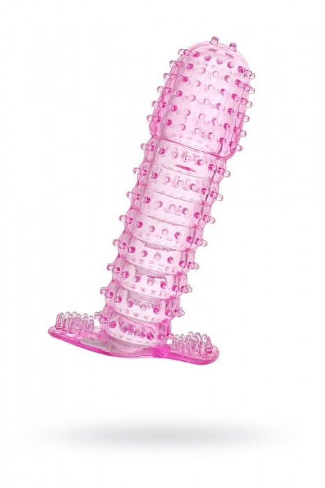Гелевая розовая насадка с шипами - 12 см. - Toyfa Basic - в Орске купить с доставкой