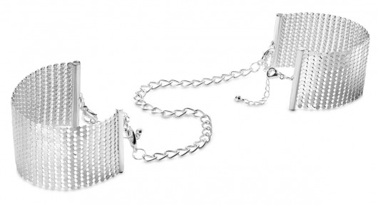 Серебристые наручники-браслеты Desir Metallique Handcuffs - Bijoux Indiscrets - купить с доставкой в Орске