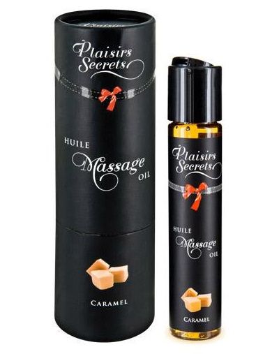 Массажное масло с ароматом карамели Huile de Massage Gourmande Caramel - 59 мл. - Plaisir Secret - купить с доставкой в Орске