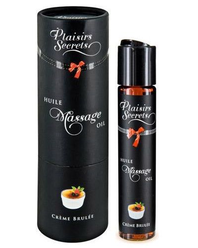 Массажное масло с ароматом крем брюле Huile de Massage Gourmande Creme Brulée - 59 мл. - Plaisir Secret - купить с доставкой в Орске