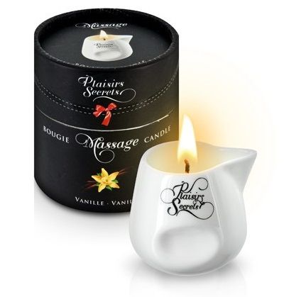 Массажная свеча с ароматом ванили Bougie Massage Gourmande Vanille - 80 мл. - Plaisir Secret - купить с доставкой в Орске