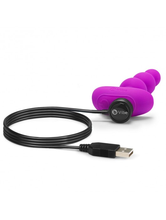 Анальная виброёлочка TRIPLET ANAL BEADS FUCHSIA - 14 см. - b-Vibe