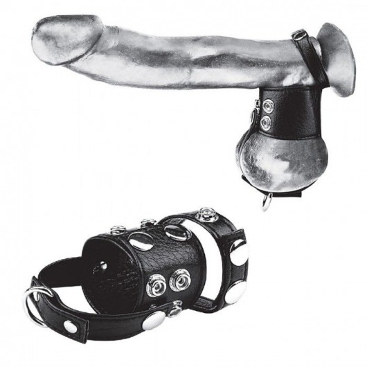 Утяжка на пенис и мошонку Cock Ring With 1.5  Ball Stretcher And Optional Weight Ring - BlueLine - купить с доставкой в Орске