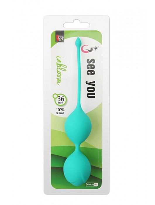 Зеленые вагинальные шарики SEE YOU IN BLOOM DUO BALLS 36MM - Dream Toys