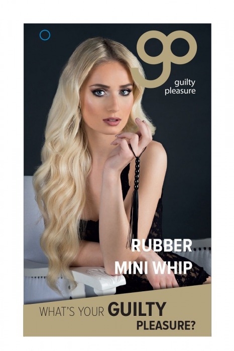 Чёрная мини-плеть из резины Rubber Mini Whip - 22 см. - Blush Novelties - купить с доставкой в Орске