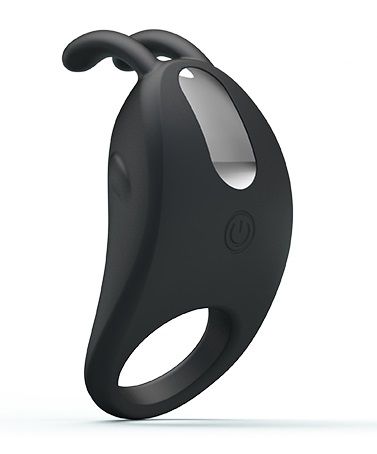 Чёрное эрекционное кольцо с вибрацией Rabbit Vibrator - Baile - в Орске купить с доставкой