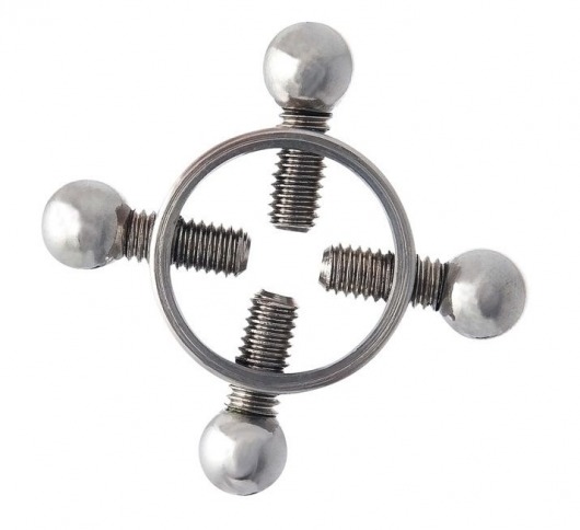 Серебристые зажимы для сосков на винтах - ToyFa - купить с доставкой в Орске