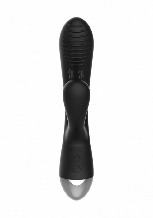 Чёрный вибратор E-Stimulation Rabbit Vibrator с электростимуляцией - 19 см. - Shots Media BV - купить с доставкой в Орске