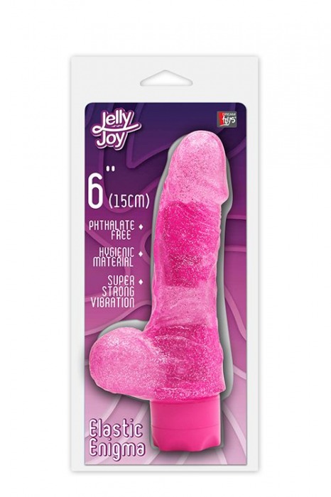 Розовый водонепроницаемый вибратор JELLY JOY ELASTIC ENIGMA MULTISPEED VIBE - 15 см. - Dream Toys