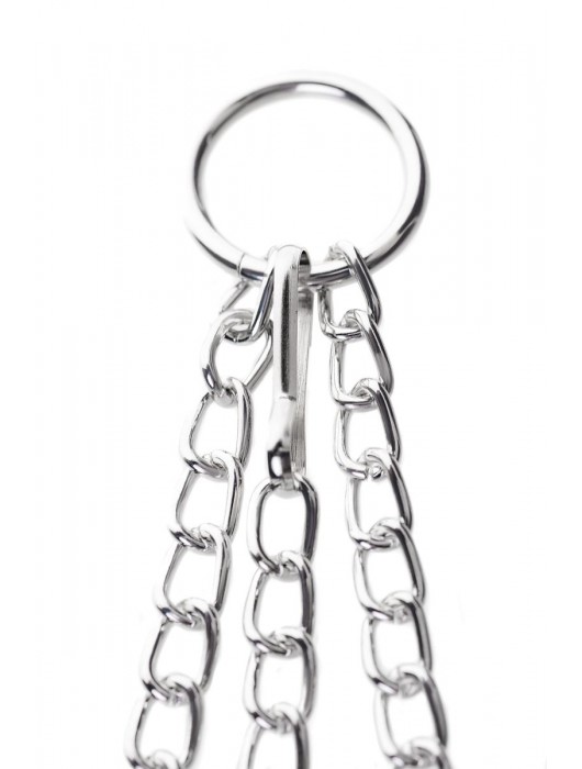 Серебристо-чёрные зажимы для сосков с кольцом для пениса TOYFA Metal - ToyFa - купить с доставкой в Орске