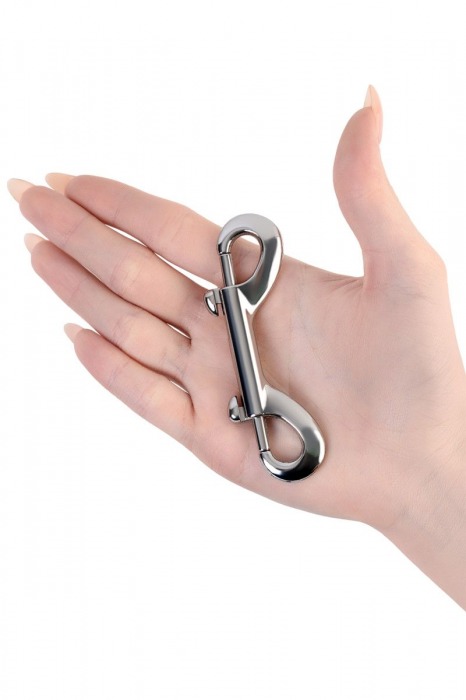 Серебристый двухсторонний карабин TOYFA Metal - ToyFa - купить с доставкой в Орске