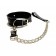 Черный ошейник с поводком из эко-кожи - БДСМ Арсенал - купить с доставкой в Орске